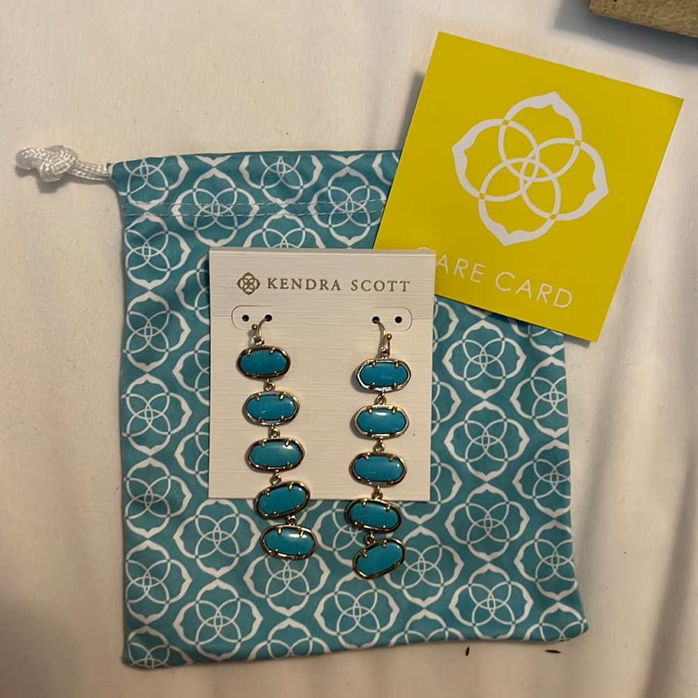 New Kendra Scott Drop Turquoise Earrings